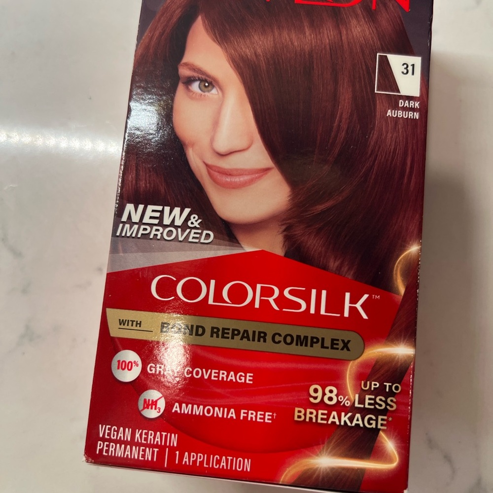 Revlon Colorsilk Hair Dye 31 Dark Auburn Bond Repair Complex Vegan Keratin NEW
